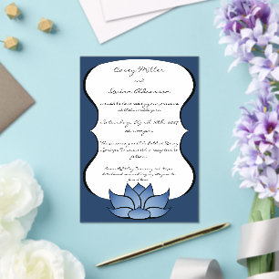 Invitaciones Acrílicas Exquisito Loto en Boda de Acrílico Azul