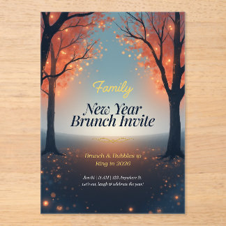 Invitaciones Acrílicas Family New Year Brunch Acrylic Invitation