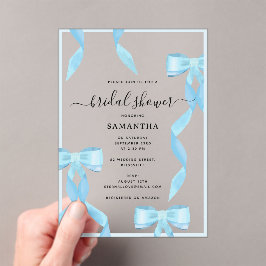 Invitaciones Acrílicas Fancy Watercolor Arco Azul Formal Despedida de Sol