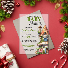 Invitaciones Acrílicas Fantasy Magical Fairy House Baby Shower