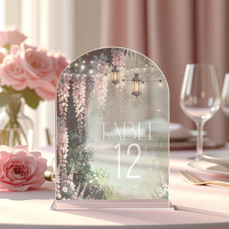 Invitaciones Acrílicas Faroles de jardín encantado Cumpleaños 16 Rosa ID1