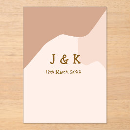 Invitaciones Acrílicas Fecha del nombre del boda del naranja del boho de 