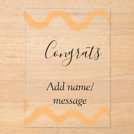 Invitaciones Acrílicas Felicidades espiral naranja frontera española boho