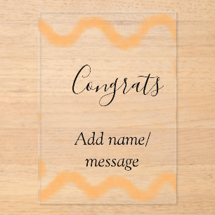Invitaciones Acrílicas Felicidades espiral naranja frontera española boho