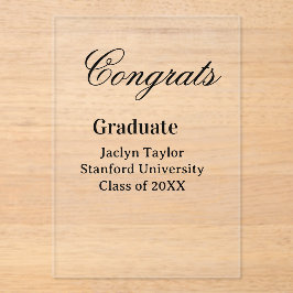Invitaciones Acrílicas Felicidades graduación nombre universidad nombre p