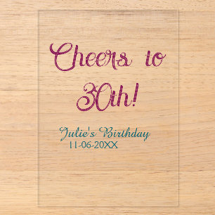Invitaciones Acrílicas Felicidades por el 30 cumpleaños nombre fecha eleg