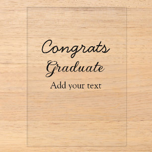 Invitaciones Acrílicas Felicitaciones de graduación mínimas simples agreg