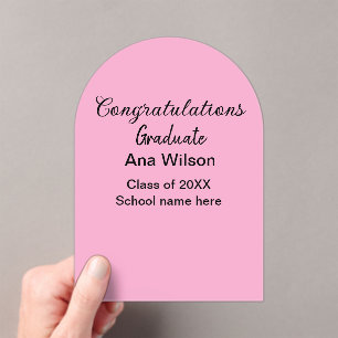 Invitaciones Acrílicas felicitaciones grado añadir nombre clase año escol
