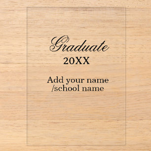 Invitaciones Acrílicas Felicitaciones simples de graduación minimalista a