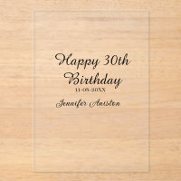 Feliz 30 cumpleaños agregar fecha elegante simple