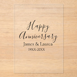 Invitaciones Acrílicas Feliz aniversario boda fecha año simple mi