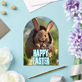 Invitaciones Acrílicas Feliz Conejo de Pascua