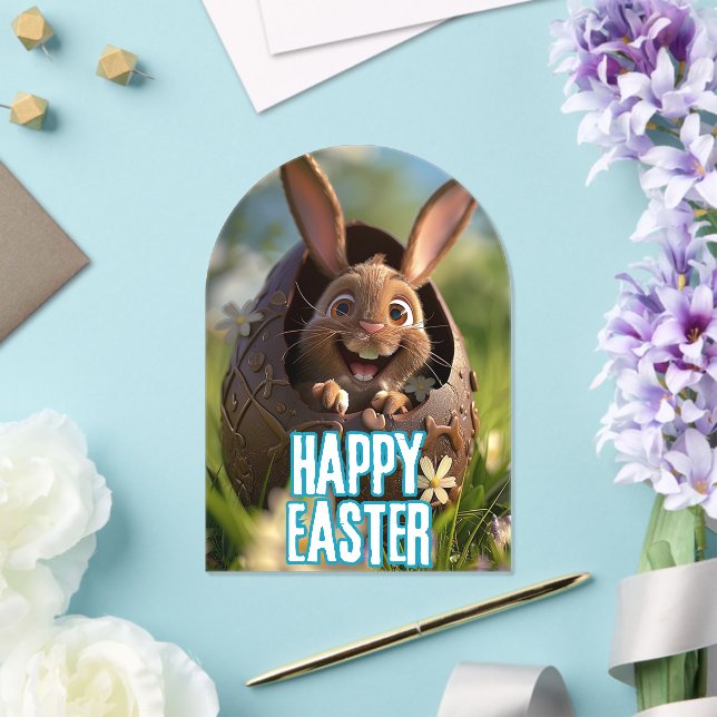 Invitaciones Acrílicas Feliz Conejo de Pascua (Insitu (Boda))