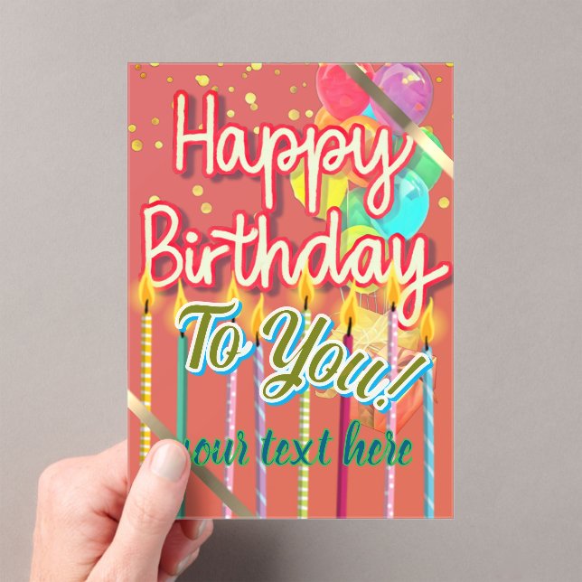Invitaciones Acrílicas Feliz Cumpleaños  (Insitu (portátil))