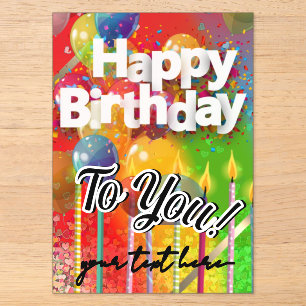 Invitaciones Acrílicas Feliz Cumpleaños