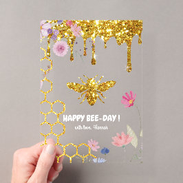 Invitaciones Acrílicas Feliz cumpleaños día de la abeja