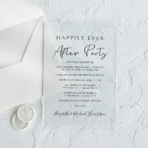 Invitaciones Acrílicas Feliz desde la recepción de la boda Fiesta