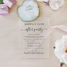 Invitaciones Acrílicas Feliz desde la recepción de la boda Fiesta