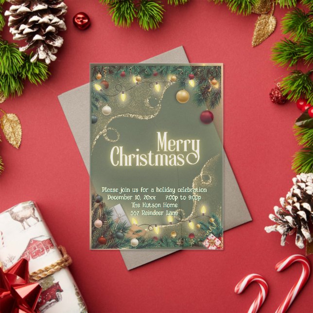 Invitaciones Acrílicas Feliz Navidad  (Insitu (Vacaciones))