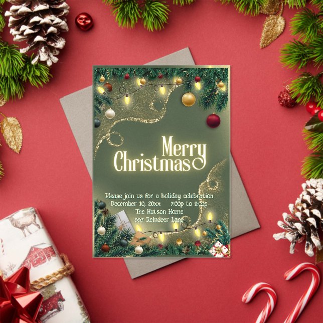 Invitaciones Acrílicas Feliz Navidad  (Insitu (Vacaciones))