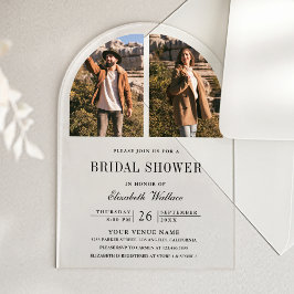 Invitaciones Acrílicas Festejo de Despedida de Soltera con Arco Moderno