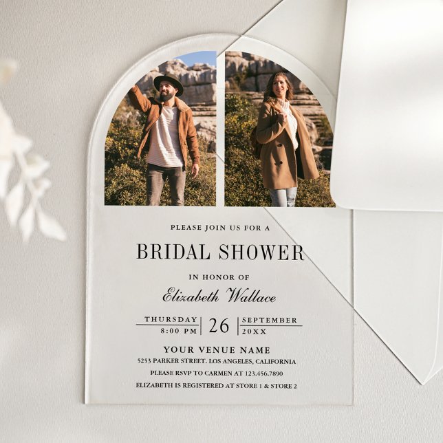 Invitaciones Acrílicas Festejo de Despedida de Soltera con Arco Moderno (Subido por el creador)