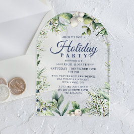 Invitaciones Acrílicas Festividad de los Navidades florales de invierno r
