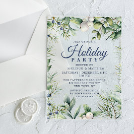 Invitaciones Acrílicas Festividad de los Navidades florales de invierno r
