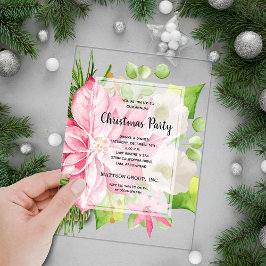 Invitaciones Acrílicas Festividad de los Navidades florales de Poinsettia