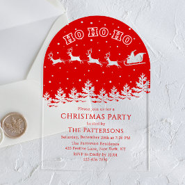 Invitaciones Acrílicas Festividad de Navidades modernos Fiesta Santa Red