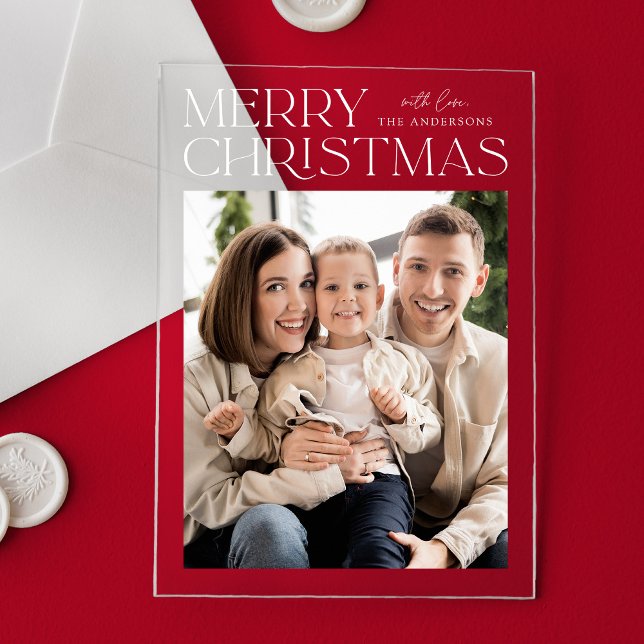 Invitaciones Acrílicas Festividad moderna de la foto navideña (Subido por el creador)