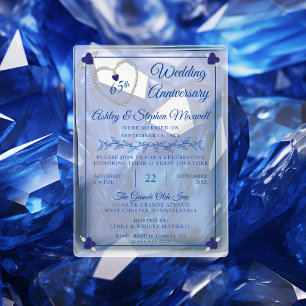 Invitaciones Acrílicas Fiesta de aniversario de bodas de 65 años con diam
