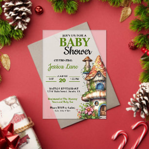 Invitaciones Acrílicas Fiesta de Baby Shower de Casa de Hadas Mágicas de