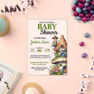 Invitaciones Acrílicas Fiesta de Baby Shower de Casa de Hadas Mágicas de