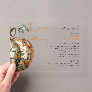 Invitaciones Acrílicas Fiesta de Baby Shower de la Calabacita