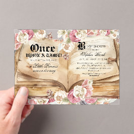 Invitaciones Acrílicas Fiesta de Bebé del Libro del Reino de la Elegancia
