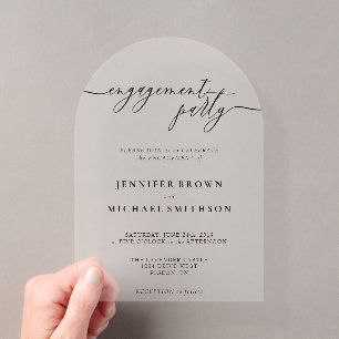 Invitaciones Acrílicas Fiesta de compromiso Minimalista Boda moderna