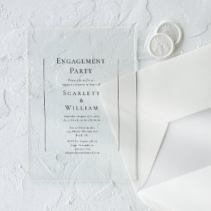 Invitaciones Acrílicas Fiesta de Compromiso Minimalista Tradicional Simpl