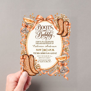 Invitaciones Acrílicas Fiesta de cumpleaños 24 de Boots and Bubbly