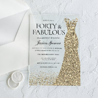 Fiesta de cumpleaños 40 de mujer de vestido dorado