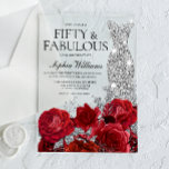 Invitaciones Acrílicas Fiesta de cumpleaños 50 de Red Roses Diamond Gown<br><div class="desc">Roses Roses Roses Plata Diamond Gown 50th Birthday Party 50 y Fabulosa Invitación Acrílica Ver colección de correspondencias en Nicho y Nest Store Muchas gracias</div>