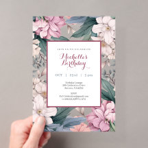 Fiesta de Cumpleaños con Acuarela Floral de Jardín