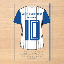 Invitaciones Acrílicas Fiesta de Cumpleaños con Jersey de Béisbol