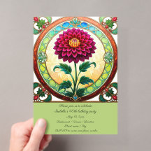 Fiesta de Cumpleaños de Flores de Vidrio Pintado