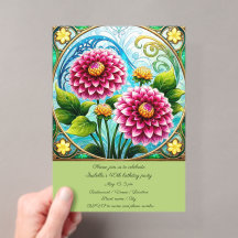 Fiesta de Cumpleaños de Flores de Vidrio Pintado
