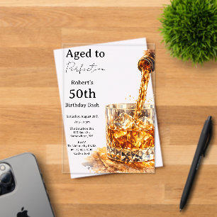 Invitaciones Acrílicas Fiesta de Cumpleaños de Hombres Maduros Perfectos