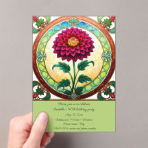 Fiesta de cumpleaños de las flores de vidrio mante