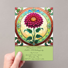 Invitaciones Acrílicas Fiesta de cumpleaños de las flores de vidrio mante