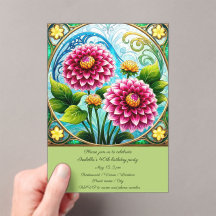 Fiesta de cumpleaños de las flores de vidrio mante