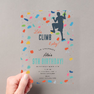 Invitaciones Acrílicas Fiesta de Cumpleaños de Niños Adorables de Escalad